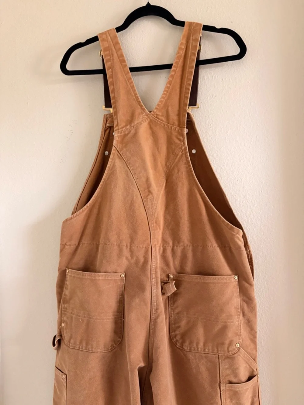 Vintage CARHARTT R02 BRN Heavy Duty Quilt-Lined Duck Bib Overalls Size 38x32